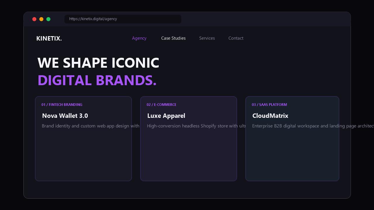 Kinetix Digital Agency Website
